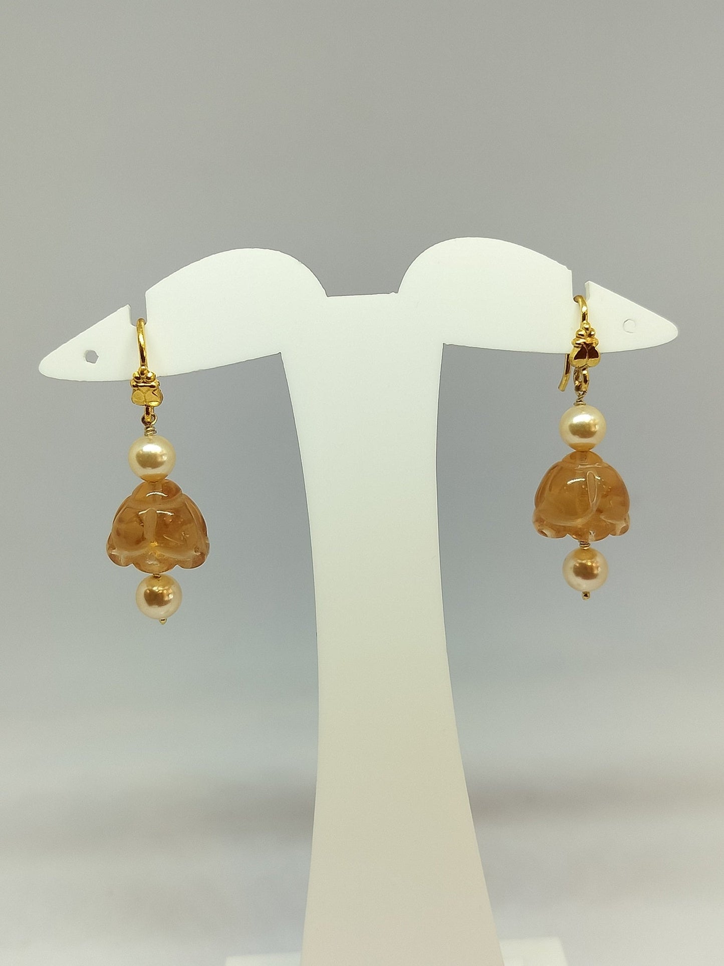 CreamGlass Jhumka Hangings