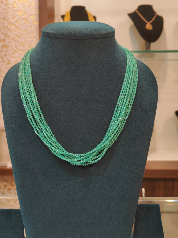 Green Cz Beads Necklace