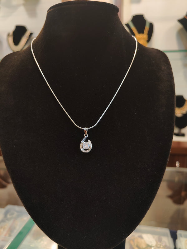 Chain With Pear Drop Pendant