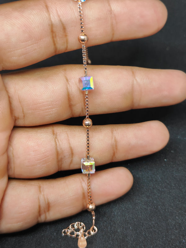 Cube Bracelet With RoseGold Polish