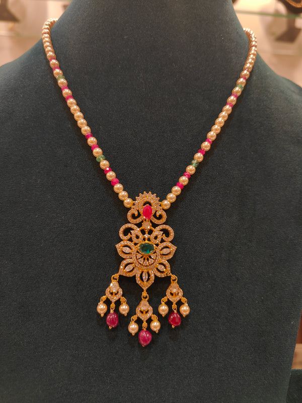 Victorian Flower Pendant With Swarovski Pearls