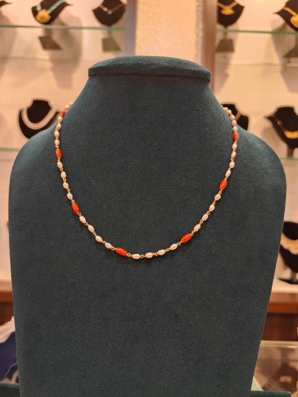 Tharmala With Rice Pearls and Taiwan Corals