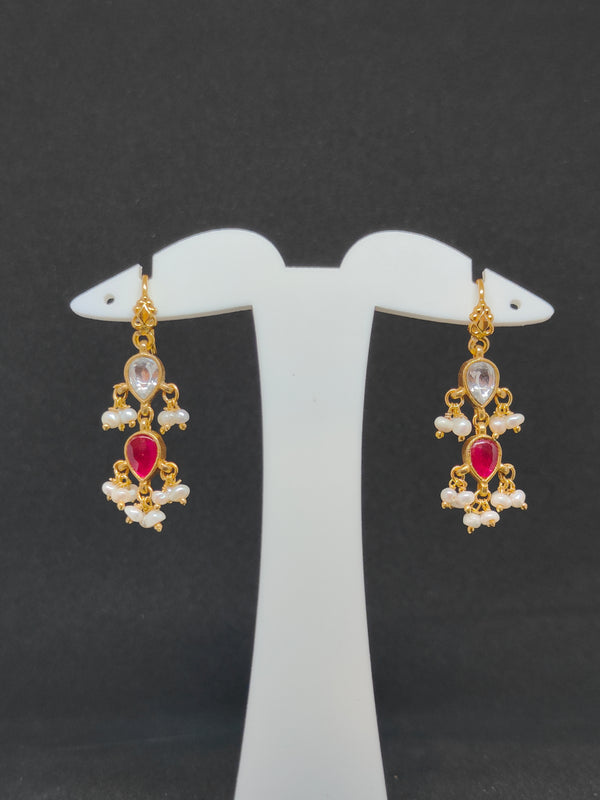 Oval Kundan Hangings -P