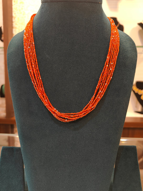 Marron Cz Beads Necklace