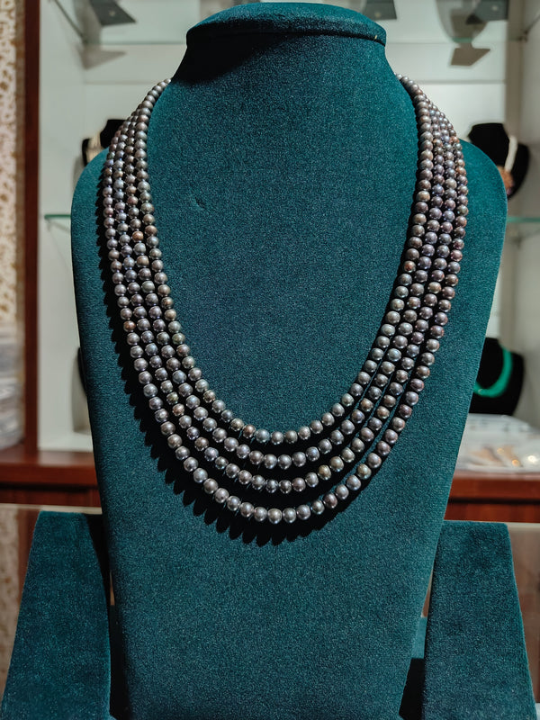 Tahiti Pearls – 4-Line Necklace | Luxury Multi-Layer Pearl Jewellery