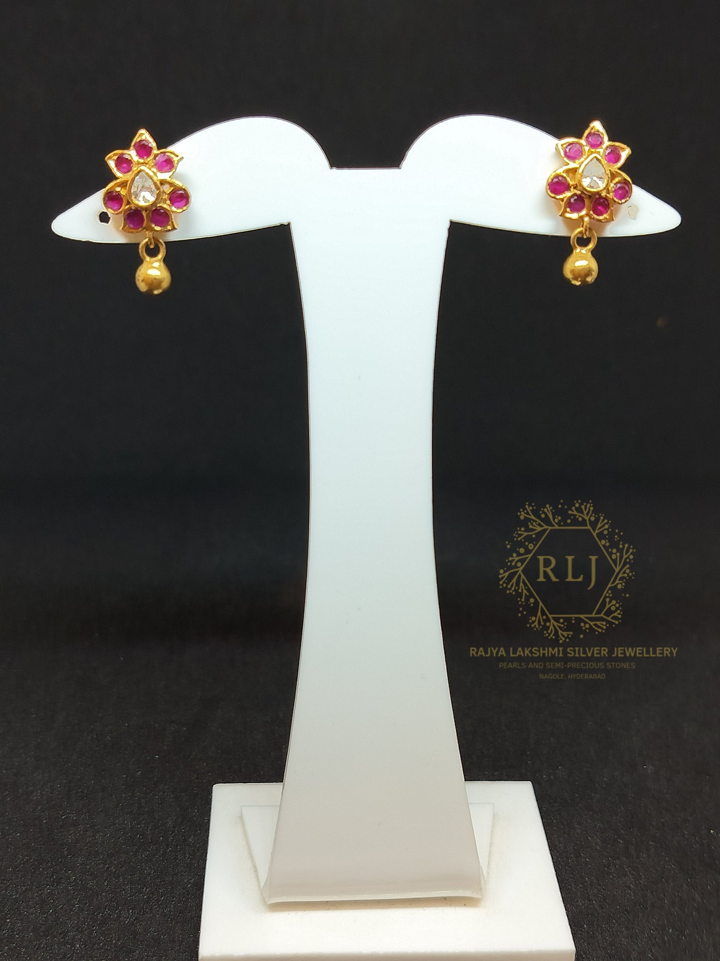 Lotus Ruby Earrings