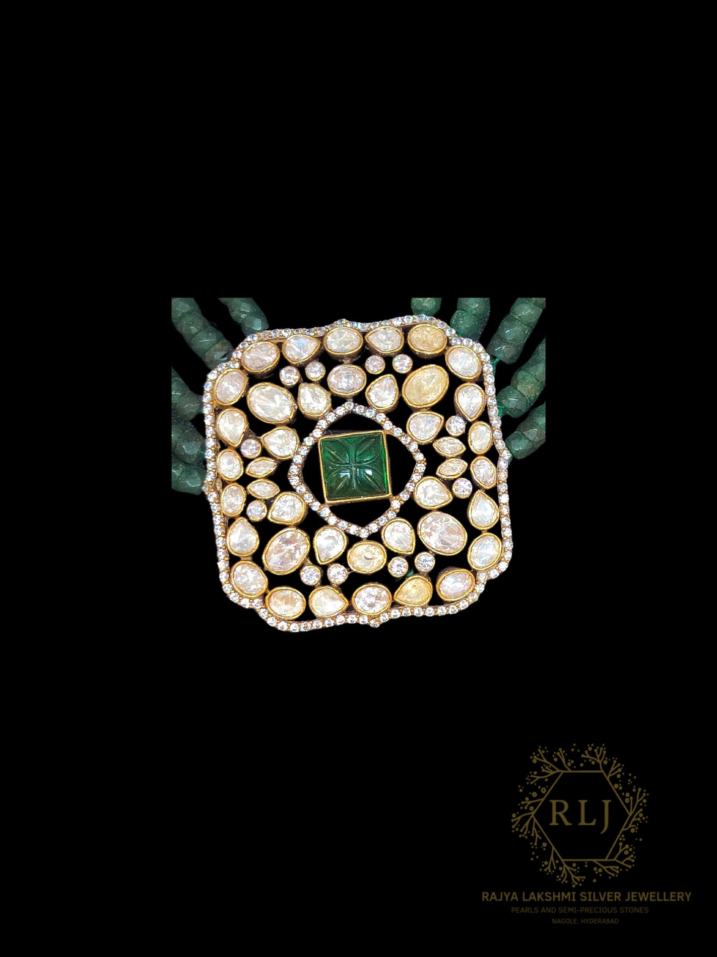 Victorian Square CZ Green Pearl