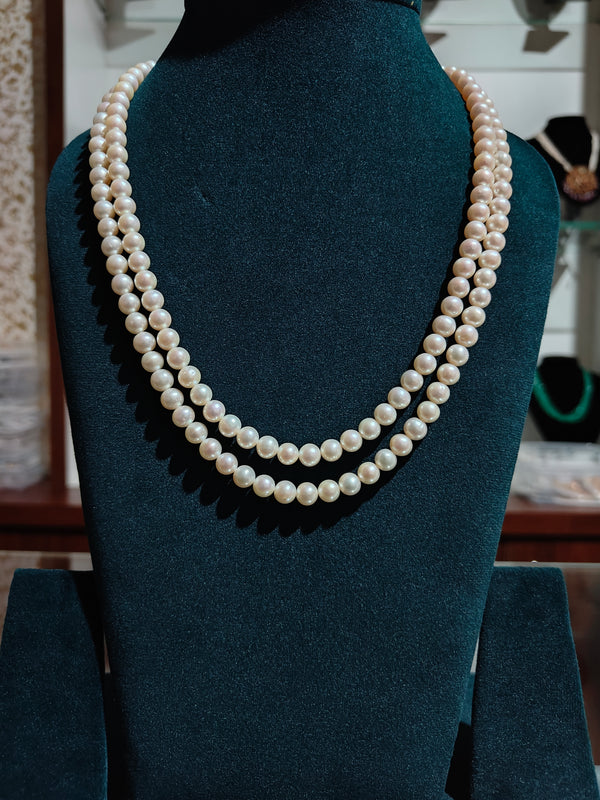 Round White Pearl 2Lines 2
