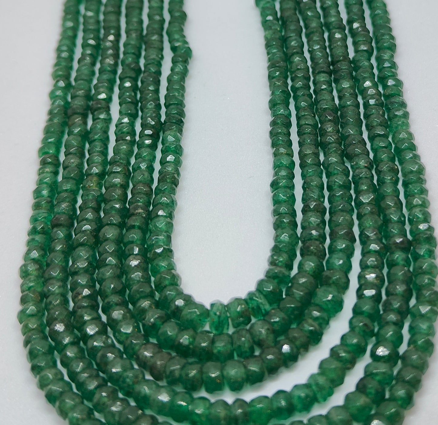 Dark Green Cut 6 lines Beads