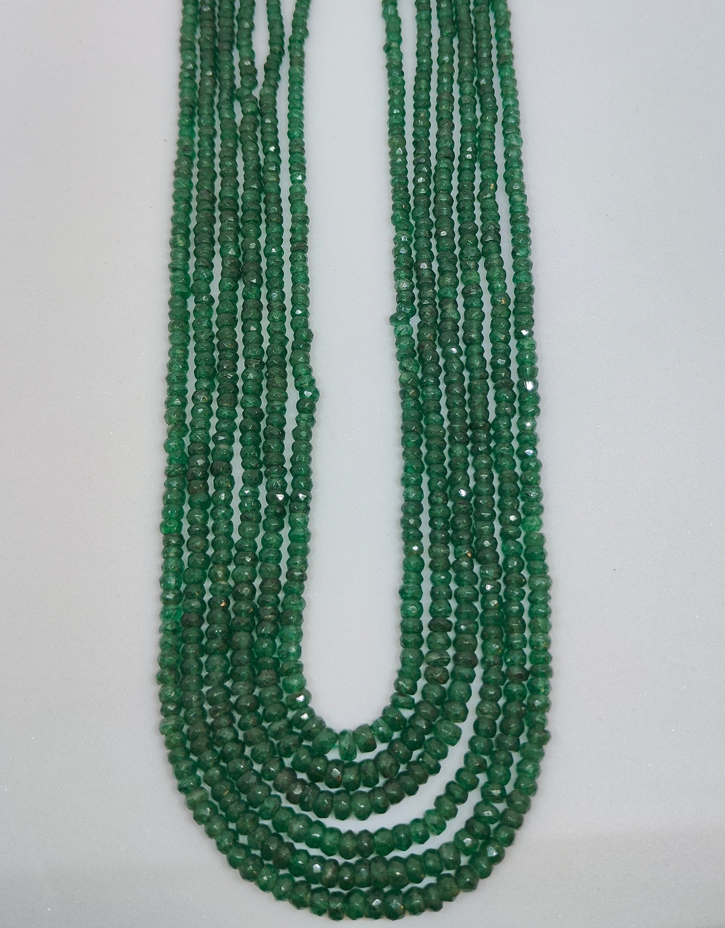 Dark Green Cut 6 lines Beads