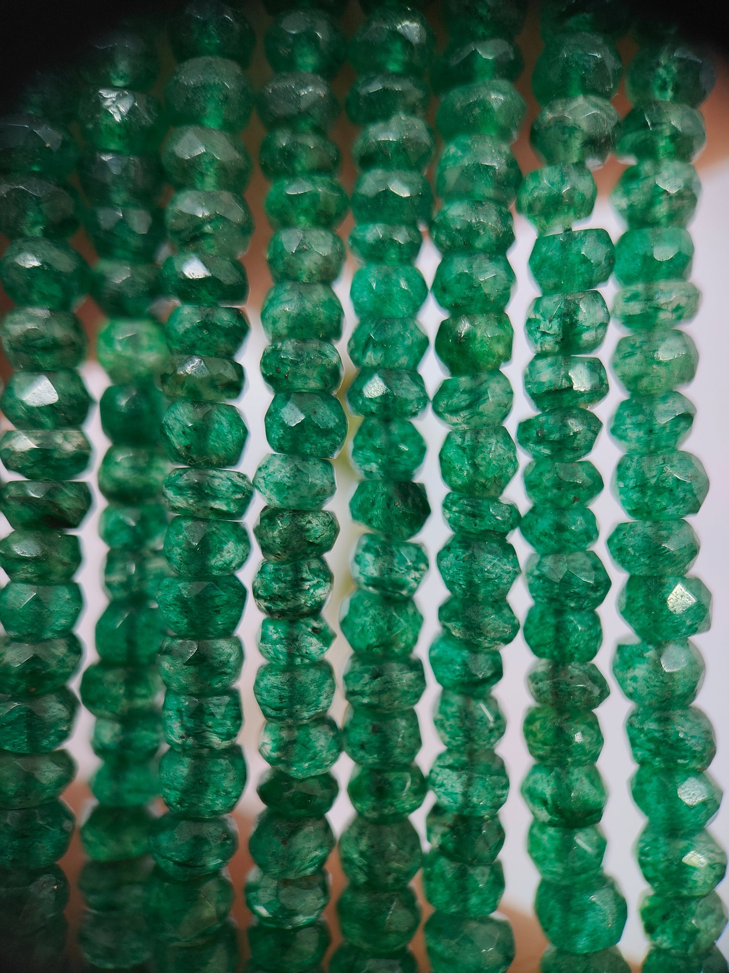 Dark Green Cut 6 lines Beads