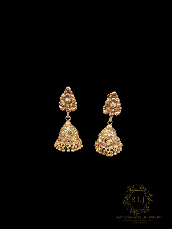 Silver Flower Jhumka