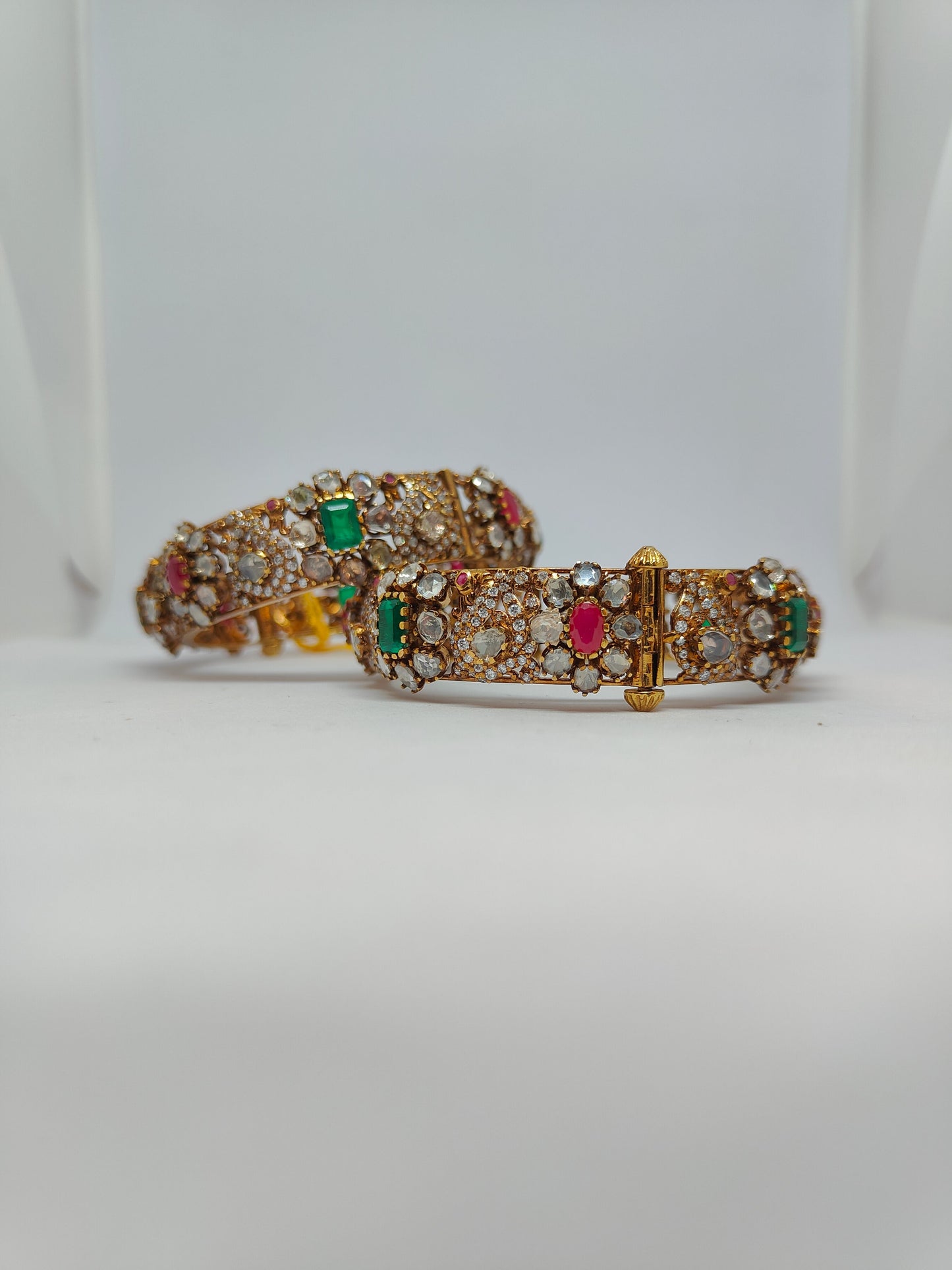 Victorian Flower Ruby Bangles