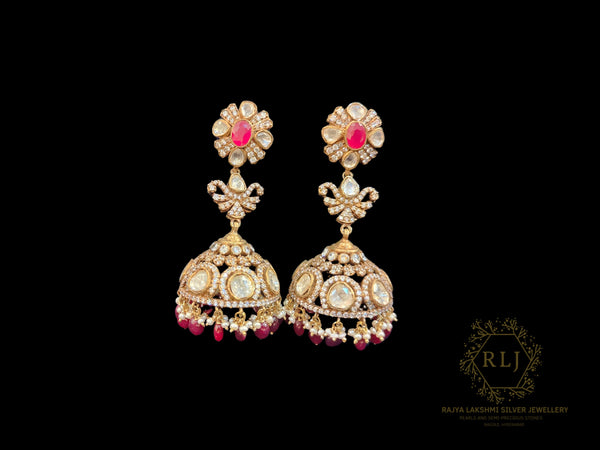 Victorian Round Ruby Jhumka Big