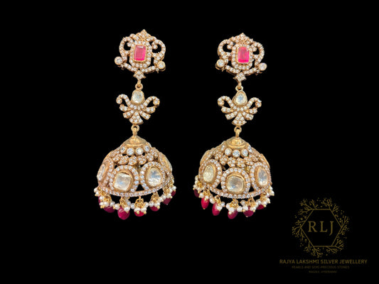 Victorian Ruby Jhumka Big