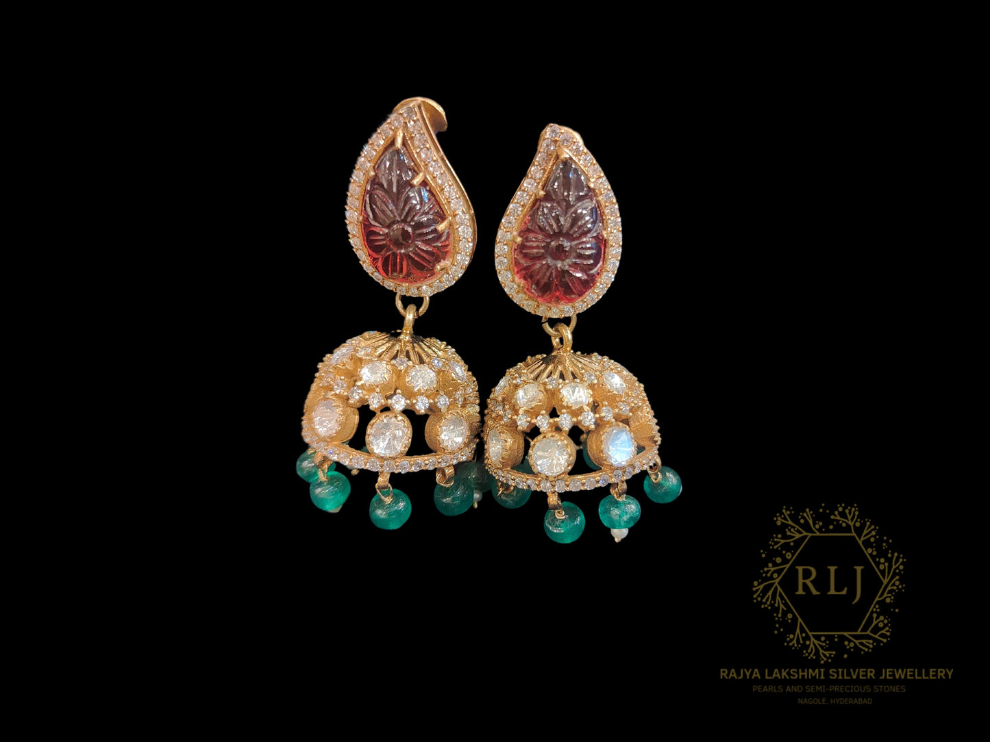 Victorian Ruby Stone Jhumka