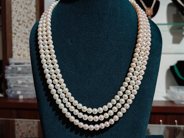 Round White Pearl 3Lines(Big Size)